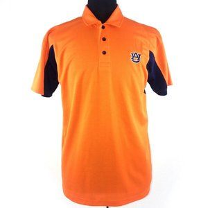 AUBURN Tigers Mesh Polo Shirt SM MED Orange Blue Logo